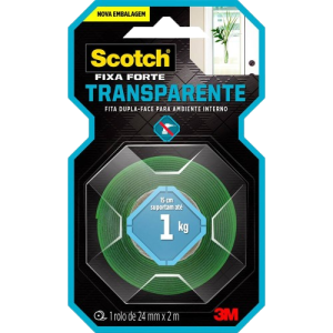 FITA FIXA FORTE TRANSPARENTE 24MMx2M - 3M