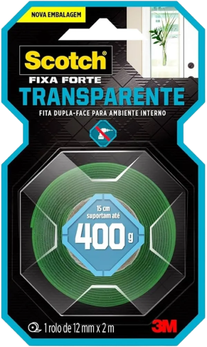 FITA FIXA FORTE TRANSPARENTE 12MMx2M - 3M