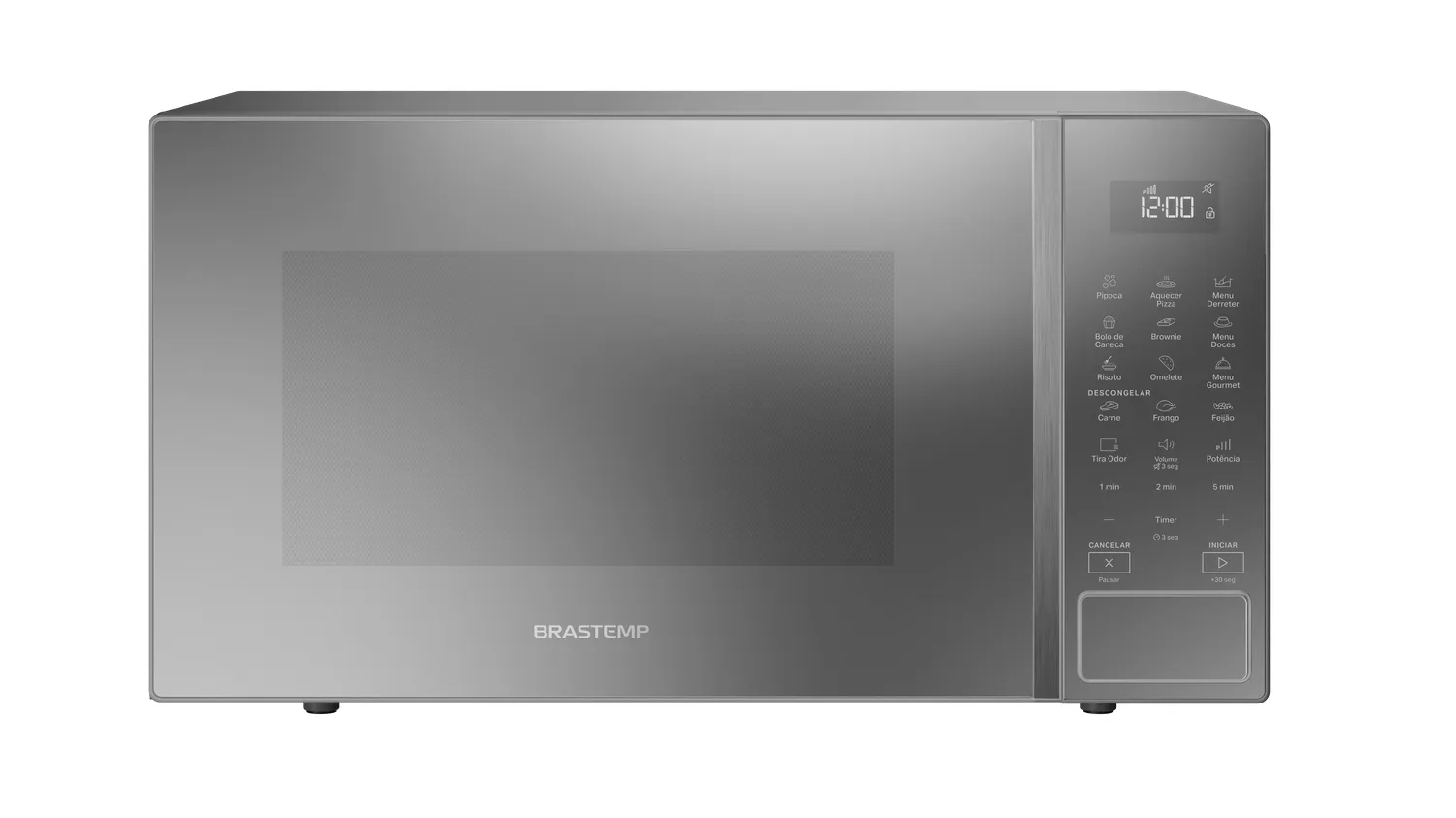 Micro-ondas Brastemp 32 Litros cor cinza espelhado com Menu Gourmet - BMS46AR - Imagem 2