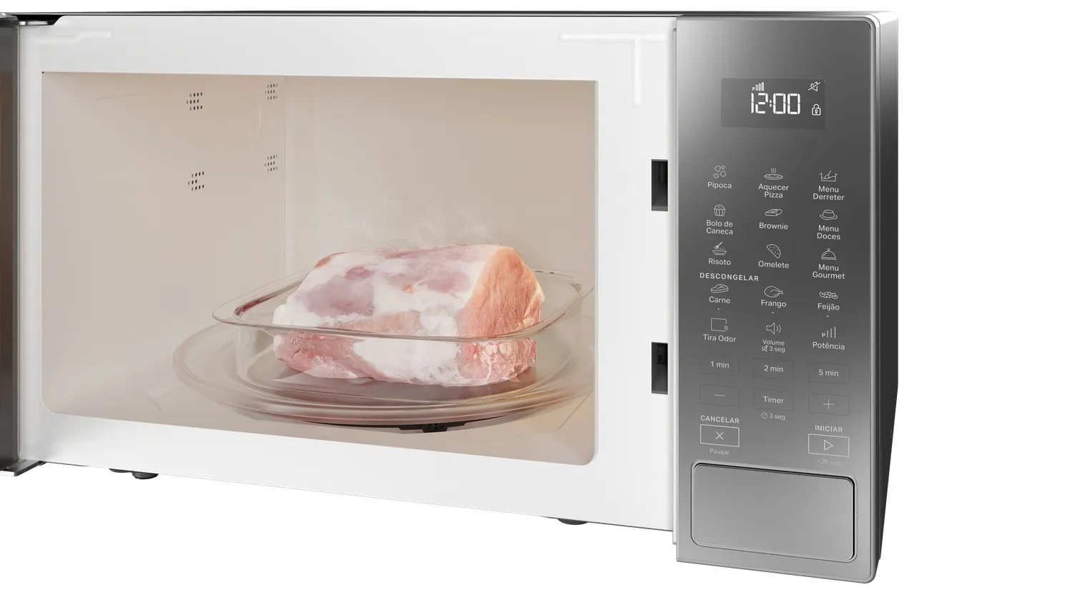 Micro-ondas Brastemp 32 Litros cor cinza espelhado com Menu Gourmet - BMS46AR - Imagem 6